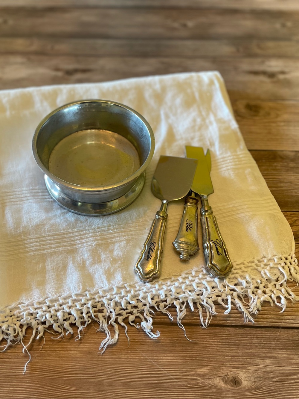 Vintage Pottery Barn Silver-plate Wine & Cheese set
